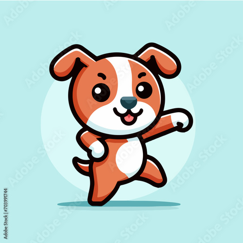 Vector dog dancing illustration