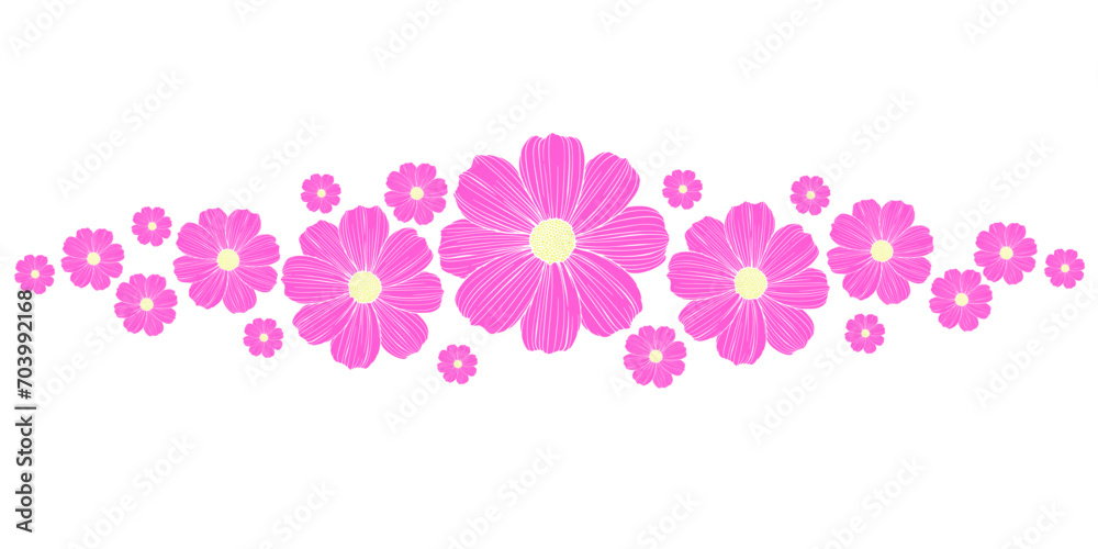 pink flowers isolated on transparent background. Vector eps