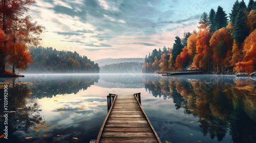  Abant Lake Autumn forest landscape reflection