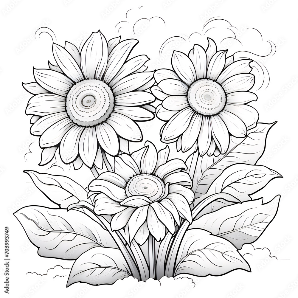 Coloring sunflowers