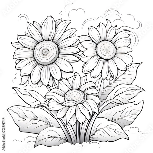 Coloring sunflowers