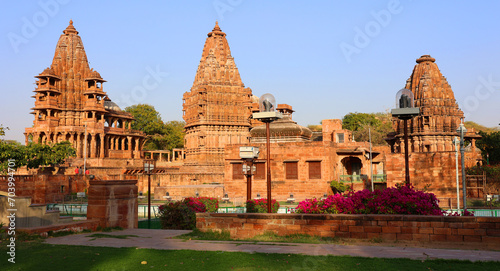 Old Hindu Temple exterior structure at Mandore Garden jodhpur city, Rajasthan, India photo