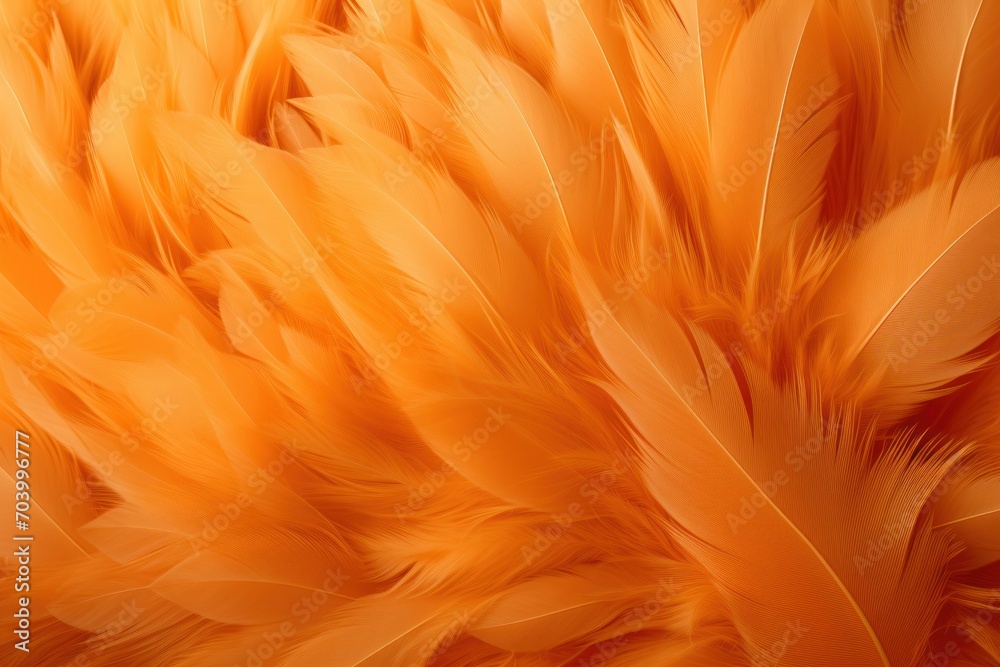  a close up of orange feathers with a blurry image of the top part of the feathers and the bottom part of the feathers of the bottom part of the feathers.