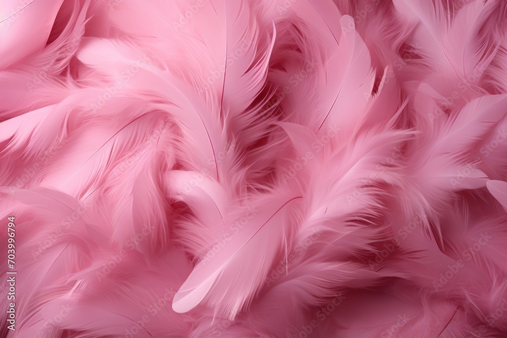 a close up view of a pink background with lots of feathers in the shape of a bird's feathers a close up view of a pink background with lots of feathers in the shape of a bird's feathers