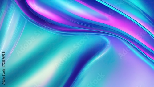 Abstract Cyan iridescent holographic background
