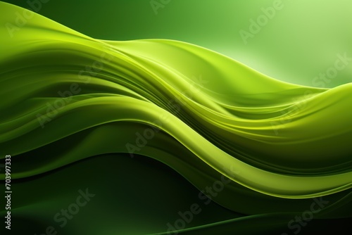  a close up of a green background with a wavy design on the left side of the image and on the right side of the image is a blurry wave.