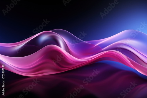  a blue and pink wave on a black background with a blue light in the middle of the wave and a blue light in the middle of the wave on the top of the wave.