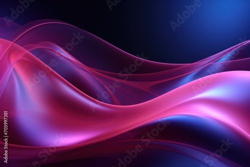  a blue and pink abstract background with a wave of light in the middle of the image and a dark blue background with a light in the middle of the middle of the image.