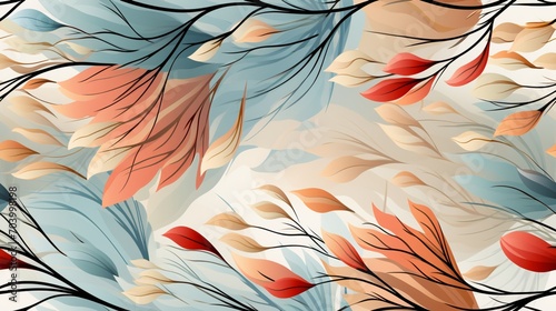 Aesthetic leaves pattern earthy color