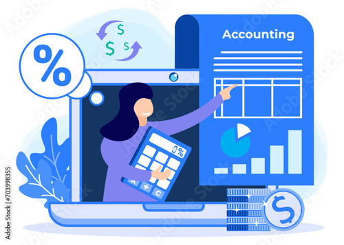 Illustration vector graphic cartoon character of accounting