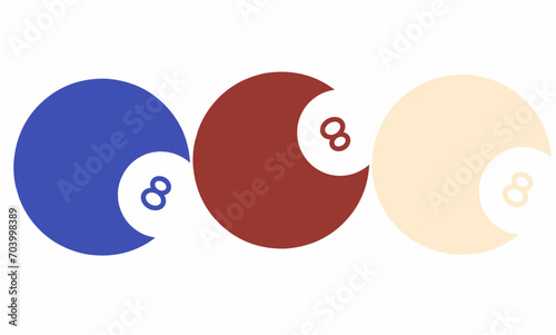 8 ball poll icon set simple concept adopted by this logo