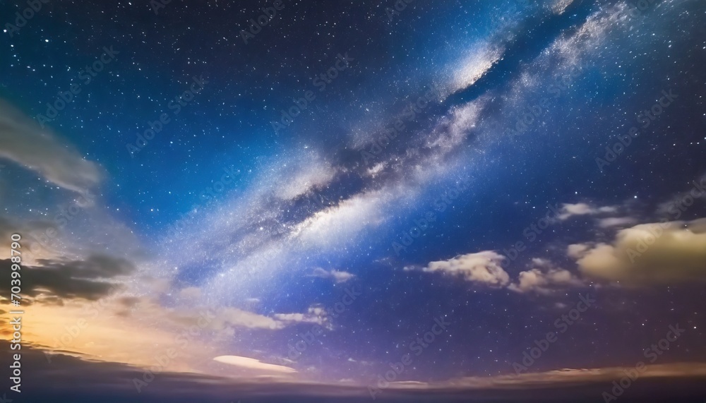 galactic sky with stars and clouds