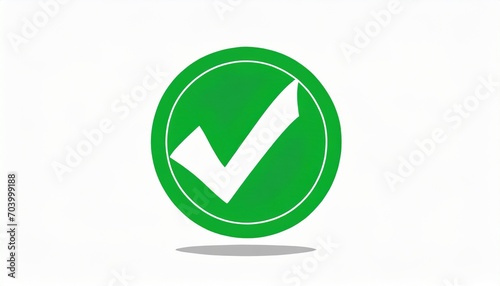 green circle with green tick flat ok sticker icon green check mark icon tick symbol in green color