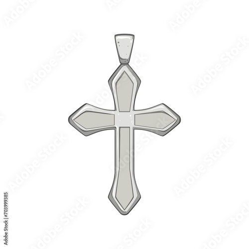 silhouette cross christian cartoon. catholic holy, symbol crucifix, religion resurrection silhouette cross christian sign. isolated symbol vector illustration