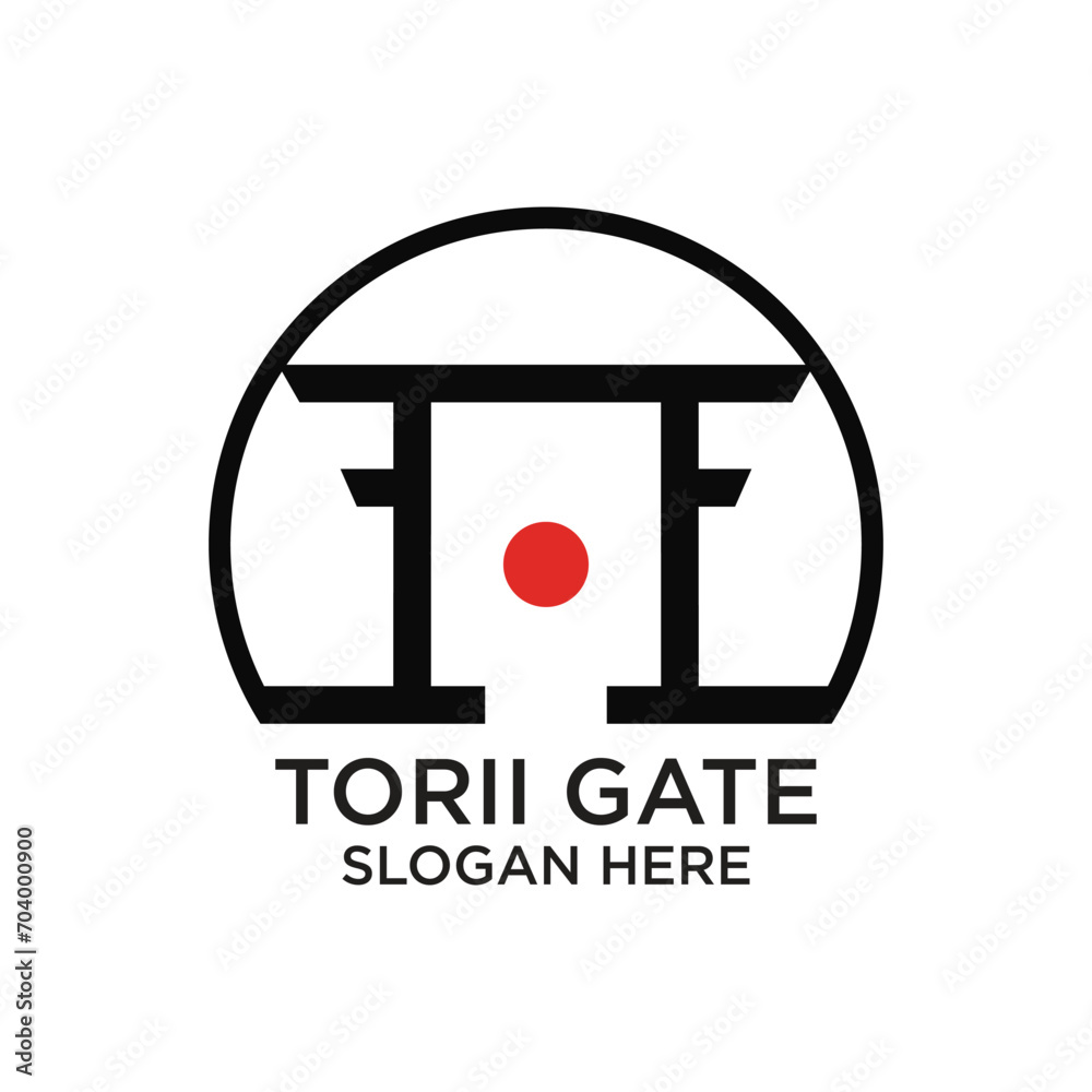Torii gate logo design simple concept Premium Vector
