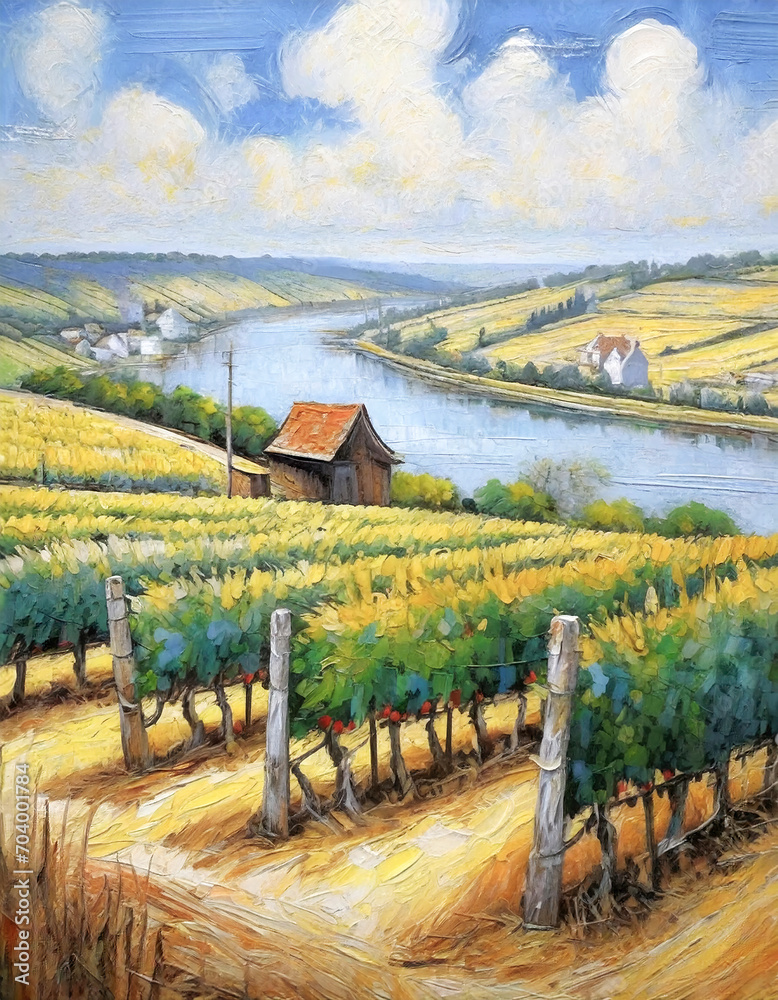 Vineyards on the banks of the Loire