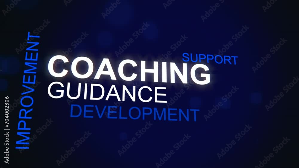 Coaching word cloud animation, 4k