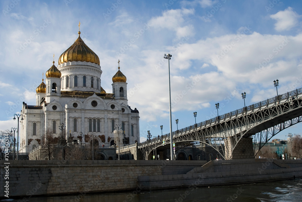 Christ Redeemer cathedral in Moscow. Color photo.