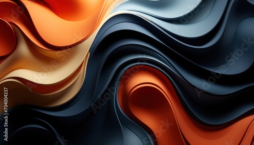 Modern, Soft Pop, squishy textures on dark gray background. Abstract Waves of Color, Flowing Curves and Bold Hues. photo
