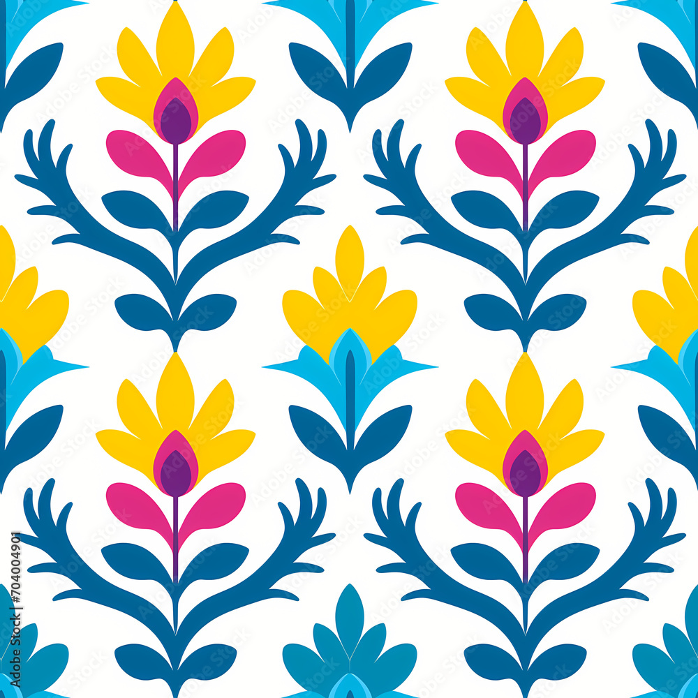 Floral, seamless pattern, colorful flowers on light background. Design for wallpaper, fabric, textile, home decor, stationery, scrapbooking,  decoupage