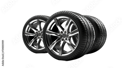 new car tire isolated on transparent background