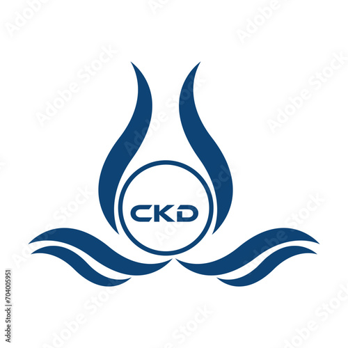 CKD letter water drop icon design with white background in illustrator, CKD Monogram logo design for entrepreneur and business.
