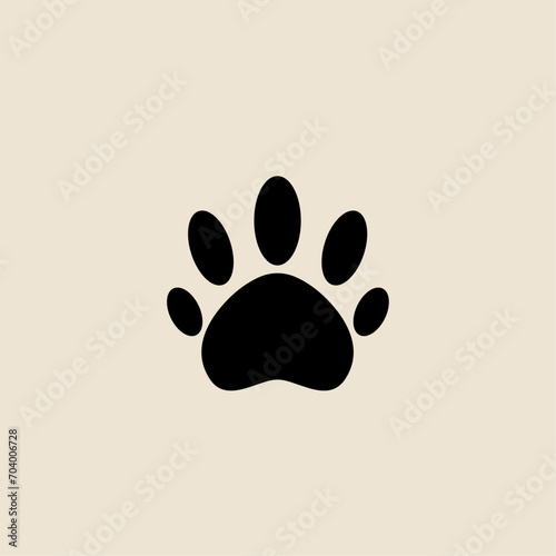 Dog paw print minimal and modern editable vector template 02