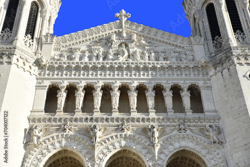 Façade de Notre-Dame de Fourvière à Lyon. France photo