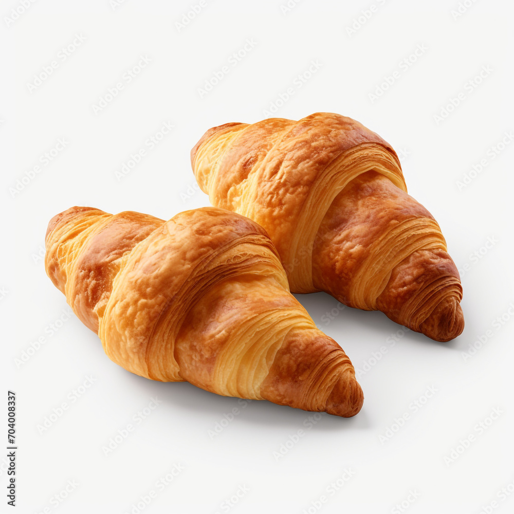 fresh crispy croissants isolated on transparent background created with Generative Ai fresh crispy croissants isolated on transparent background created with Generative Ai