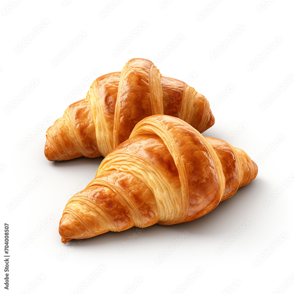 fresh crispy croissants isolated on transparent background created with Generative Ai fresh crispy croissants isolated on transparent background created with Generative Ai