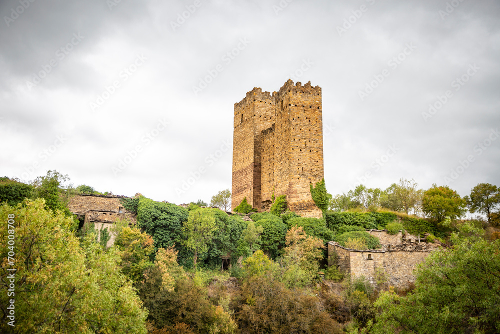 the medieval castle of Ruesta, municipality of Urriés, region of Cinco Villas, province of Zaragoza, Aragon, Spain