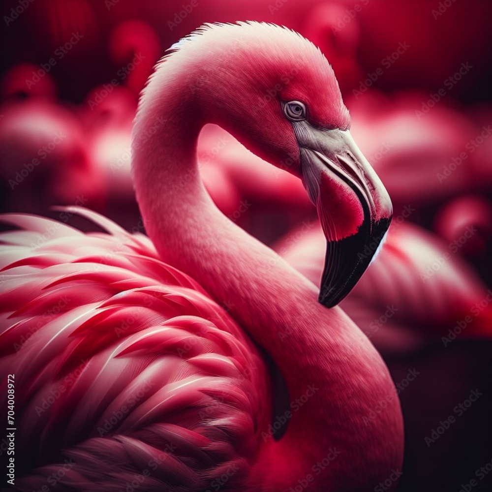 Fototapeta premium pink flamingo portrait