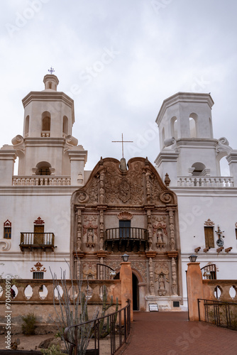 The San Xavier del Bac Mission, Tohono O'odham Reservation, Tucson, Pima County, Arizona photo