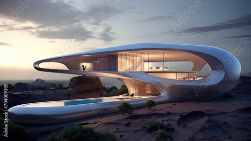 futuristic architecture in the desert