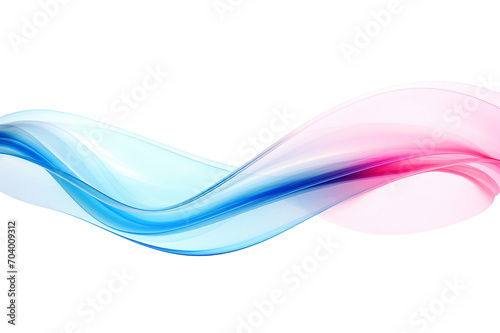 Abstract transparent brush stroke or smoke wave flowing in blue and green colors isolated on white backgrounds transparent background Generative Ai