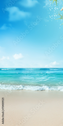 Holidays at the beach background banner with space for text