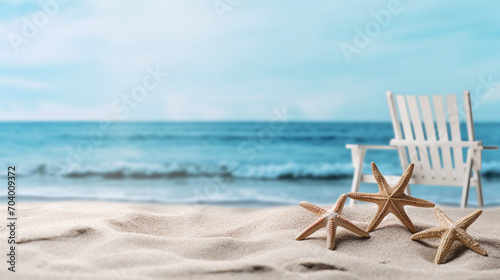 Holidays at the beach background banner with space for text © Alicia