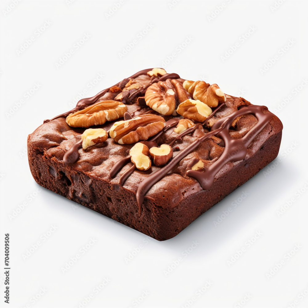 delicious and fresh brownie with nuts on transparent background created with Generative Ai delicious and fresh brownie with nuts on transparent background created with Generative Ai