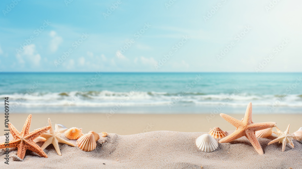 Holidays at the beach background banner with space for text Holidays at the beach background banner with space for text