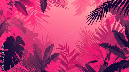 gradient pink wavy tropical theme background