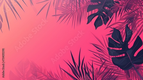 gradient pink wavy tropical theme background