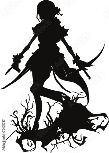  Silhouette of a graceful demon girl Instant Download- Demon girl svg, Evil girl clipart, nimble girl SVG, EPS, PNG, JPG, DXF Files Digital Download