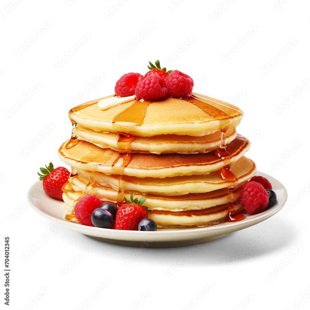 plate of tasty pancakes with transparent background created with Generative Ai plate of tasty pancakes with transparent background created with Generative Ai