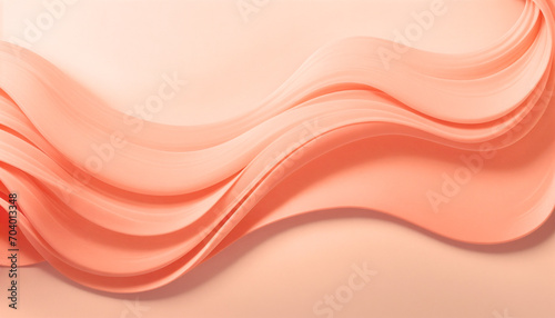 Peach fuzz, the trendy color of 2024, adorning silky waves that flow with grace