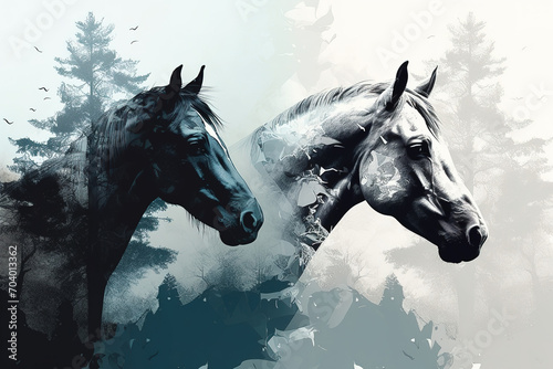 Design paint of horses
