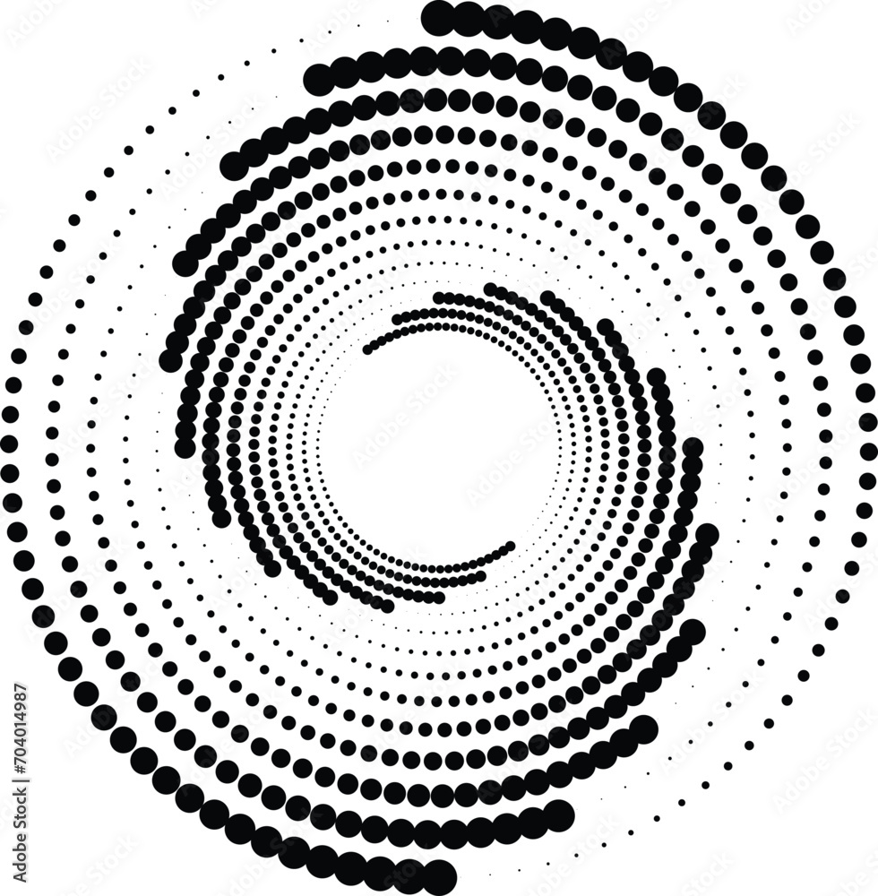 Halftone dot circle pattern isolated on white background vector illustration