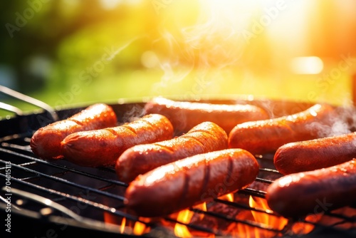  a bunch of hot dogs on a bbq grill with smoke coming out of the top of the hotdogs and the hot ones on the bottom of the grill.