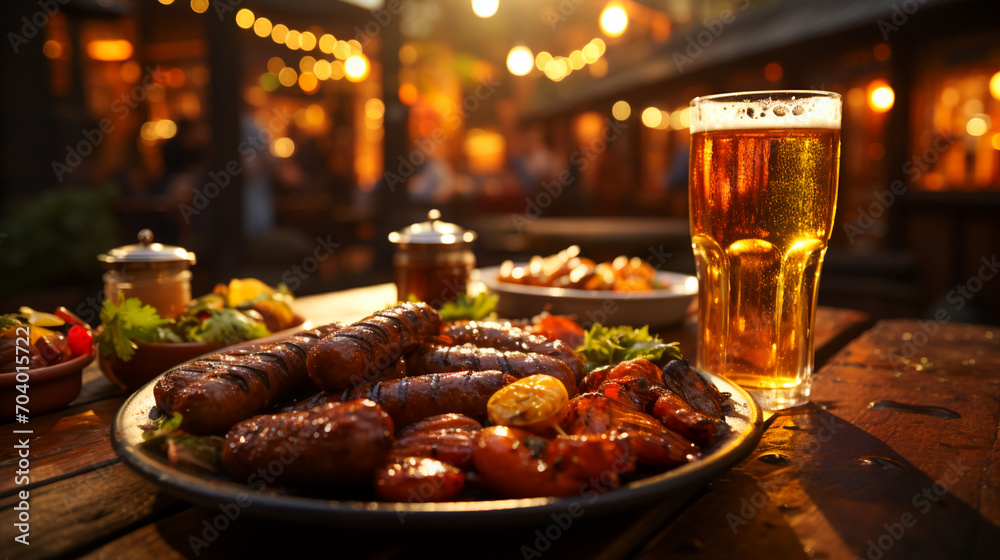 Oktoberfest Feast Bratwurst and Beer Oktoberfest Feast Bratwurst and Beer