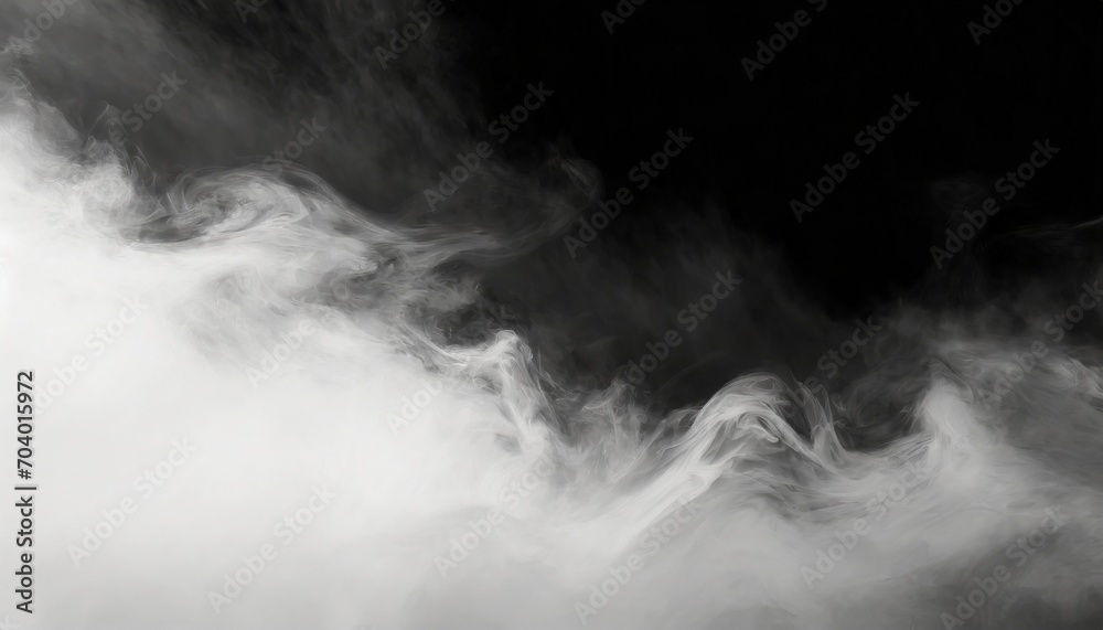 abstract black and white smoke blot wave horizontal contrast copy space background