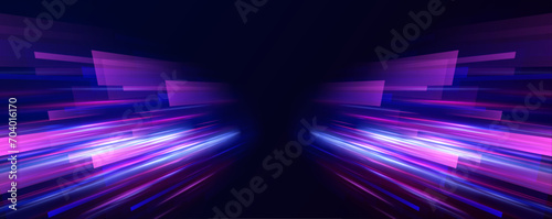 Light trail wave, fire path trace line, car lights, optic fiber and incandescence curve twirl. Rotating dynamic neon circle. Colored shiny sparks of spiral wave.  photo